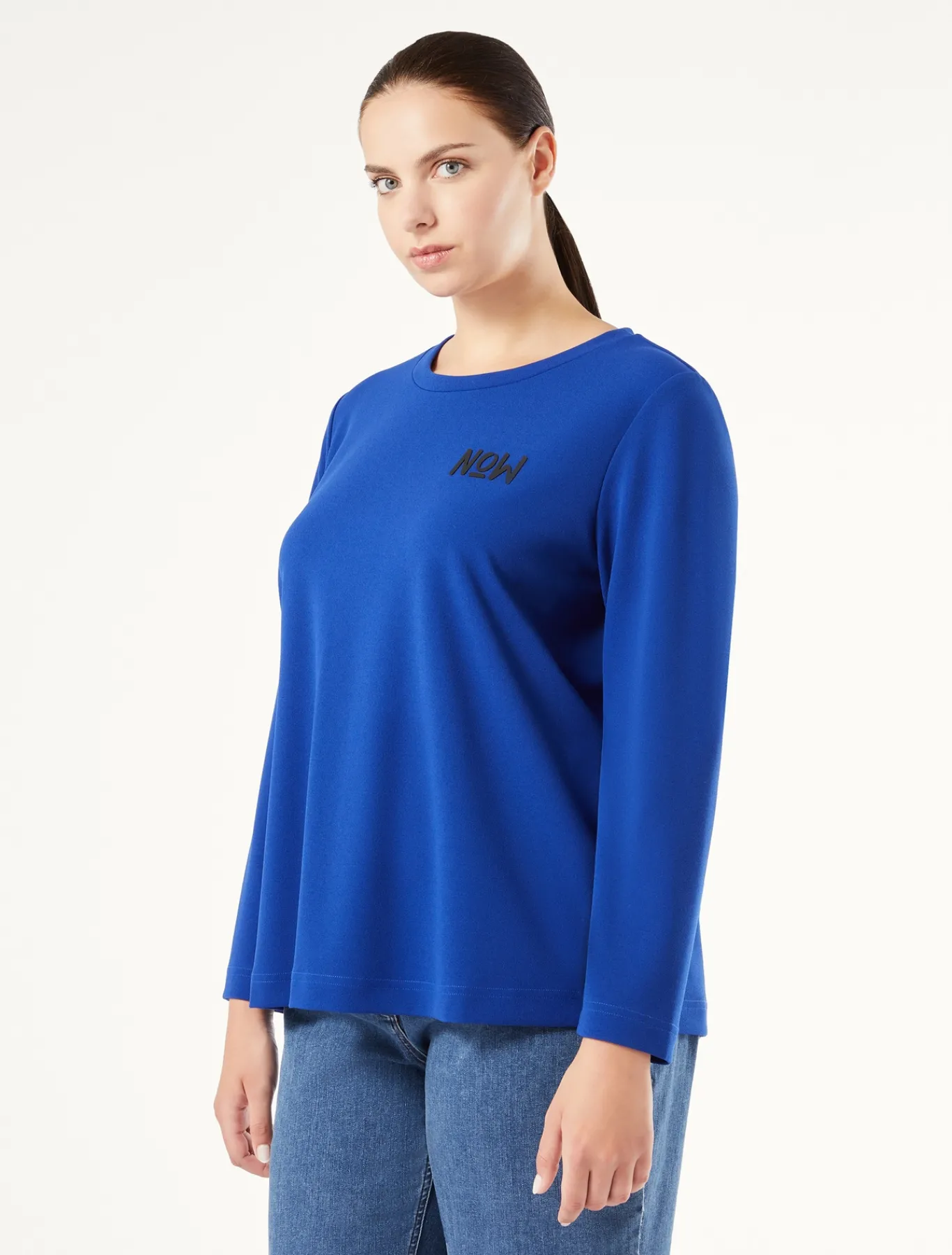 Marina Rinaldi Sweat-shirt en scuba crêpe BLEUET Sale