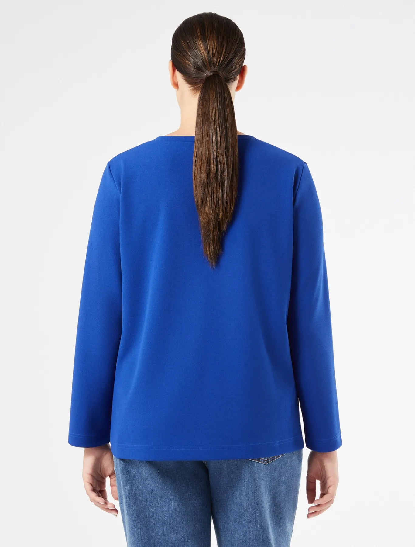 Marina Rinaldi Sweat-shirt en scuba crêpe BLEUET Sale