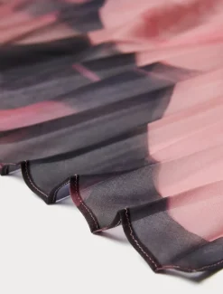 Marina Rinaldi Étole en georgette plissée ROSE Clearance