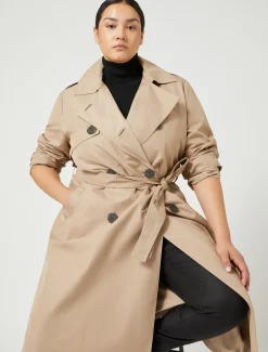 Marina Rinaldi Trench-coat imperméable en coton mélangé KAKI Hot
