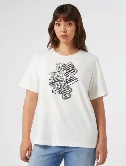 Marina Rinaldi T-shirt brodé en jersey BLANC Clearance