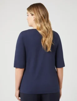 Marina Rinaldi T-shirt en jersey BLEUET Clearance