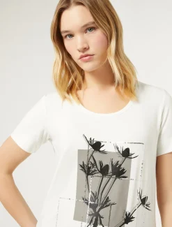Marina Rinaldi T-shirt en jersey avec broderies IVOIRE Hot