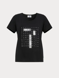 Marina Rinaldi T-shirt en jersey avec broderies NOIR Clearance