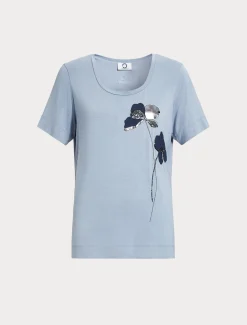 Marina Rinaldi T-shirt en jersey avec broderies AZURE Online