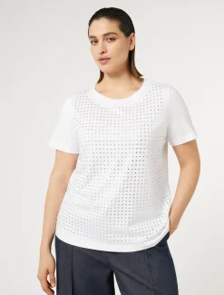 Marina Rinaldi T-shirt en jersey avec strass BLANCNEUTRE Best
