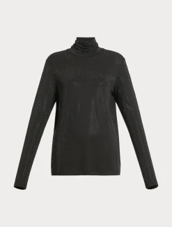 Marina Rinaldi T-shirt en jersey avec strass NOIR Clearance
