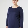 Marina Rinaldi T-shirt en jersey de coton BLEU Discount