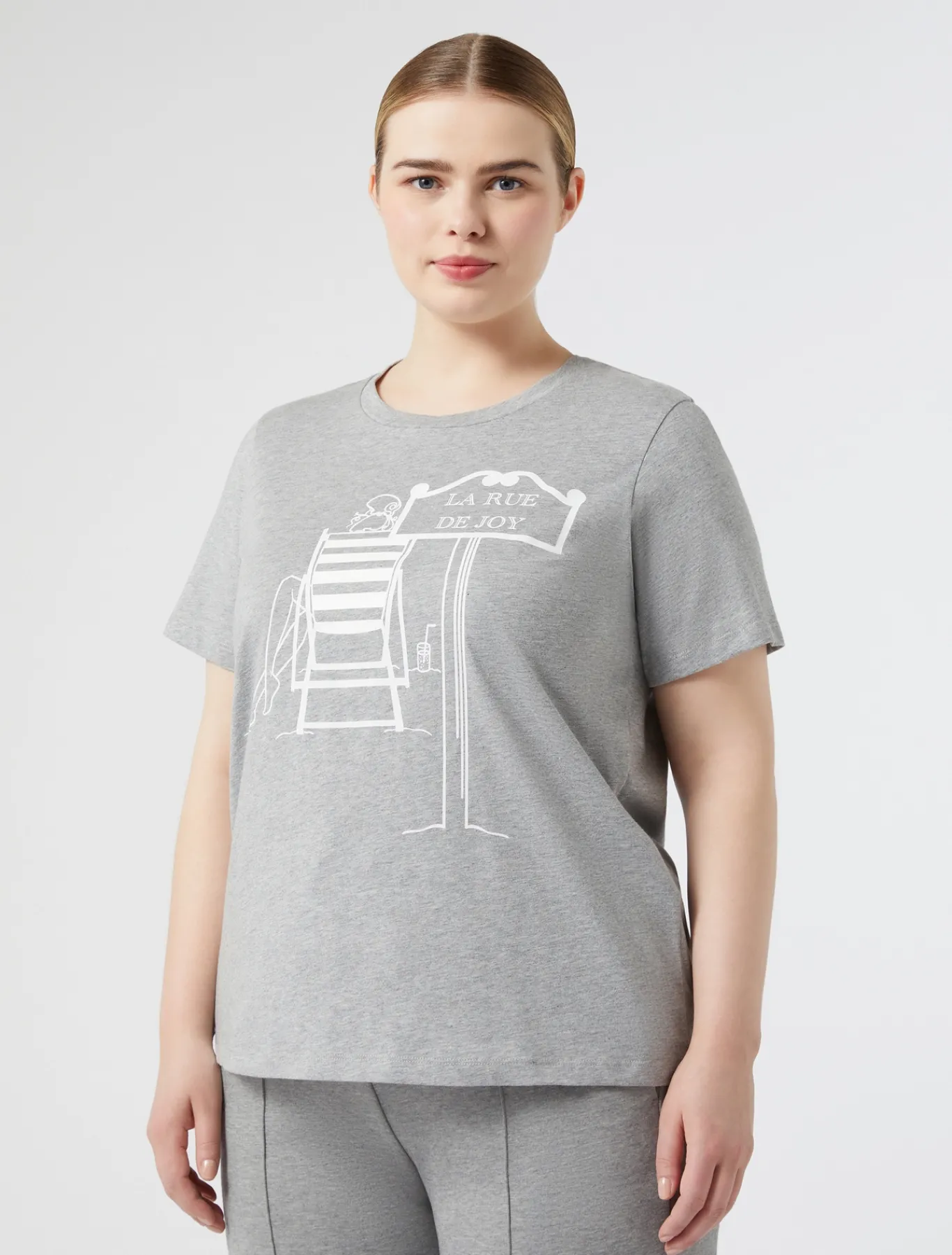 Marina Rinaldi T-shirt en jersey de coton GRISMOYEN Discount