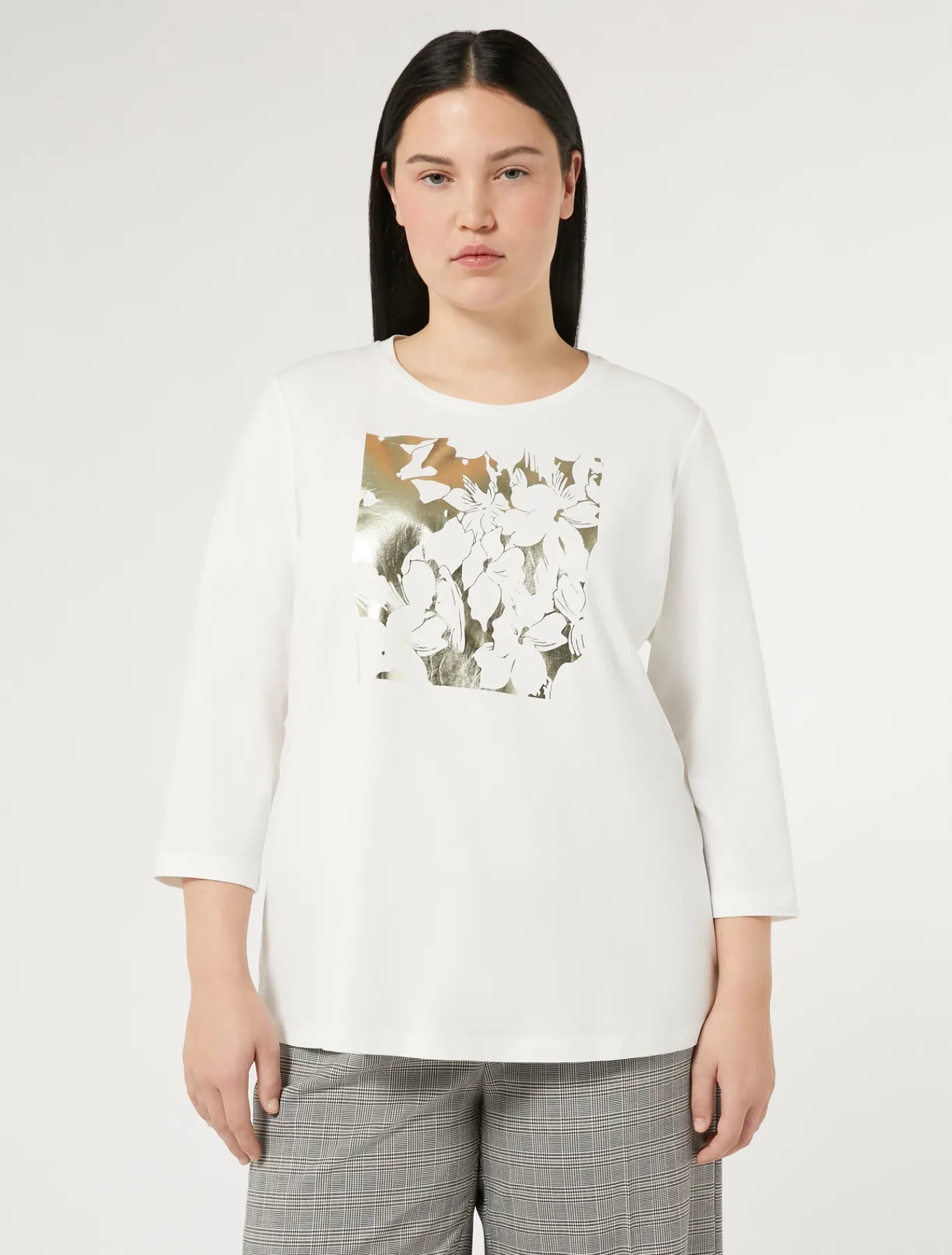 Marina Rinaldi T-shirt en jersey de coton stretch BLANC Sale
