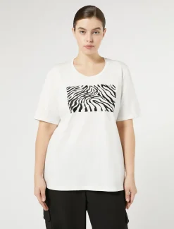 Marina Rinaldi T-shirt en jersey de coton stretch BLANC Best