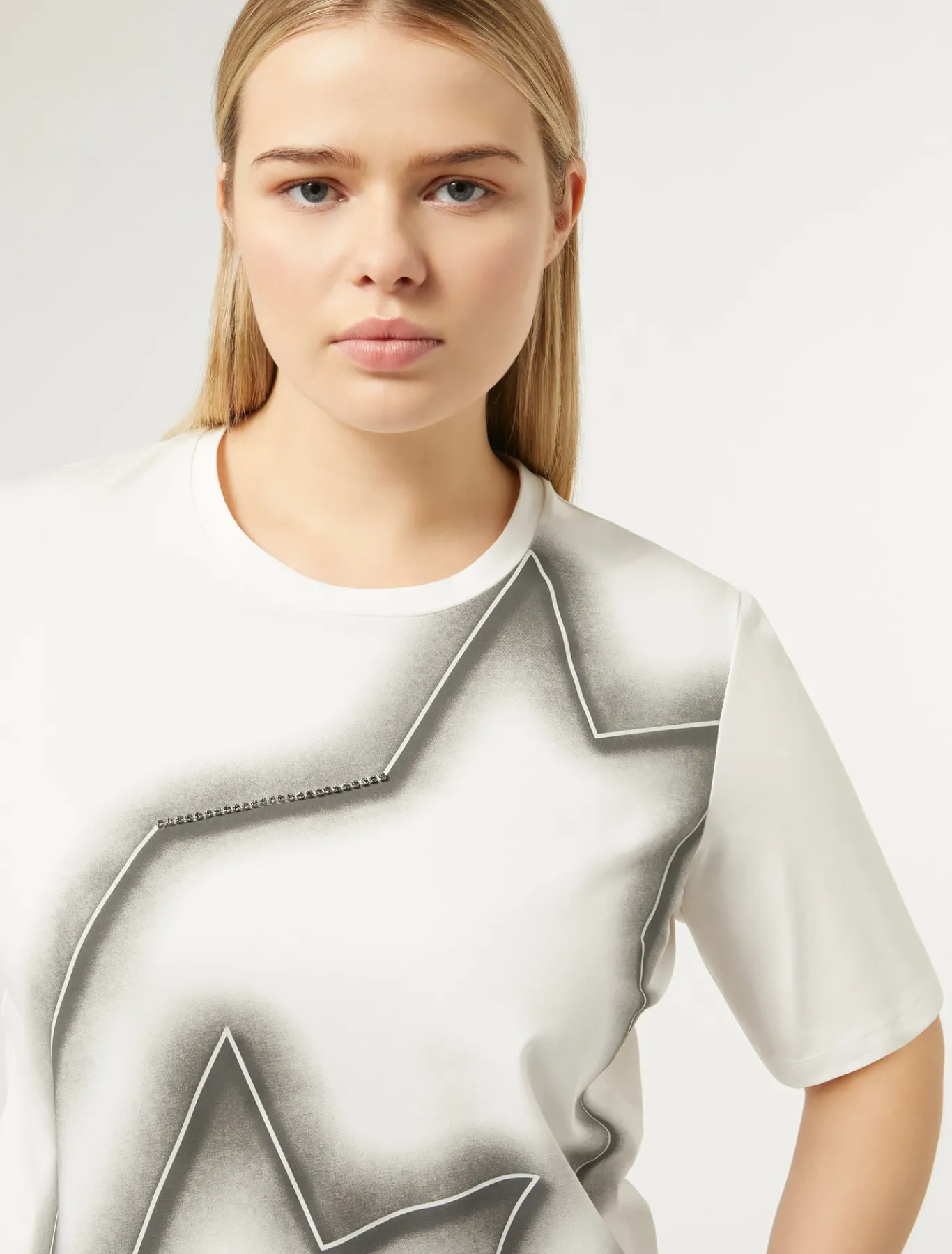 Marina Rinaldi T-shirt en jersey de coton stretch BLANC Best