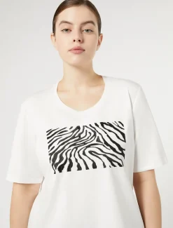 Marina Rinaldi T-shirt en jersey de coton stretch BLANC Best