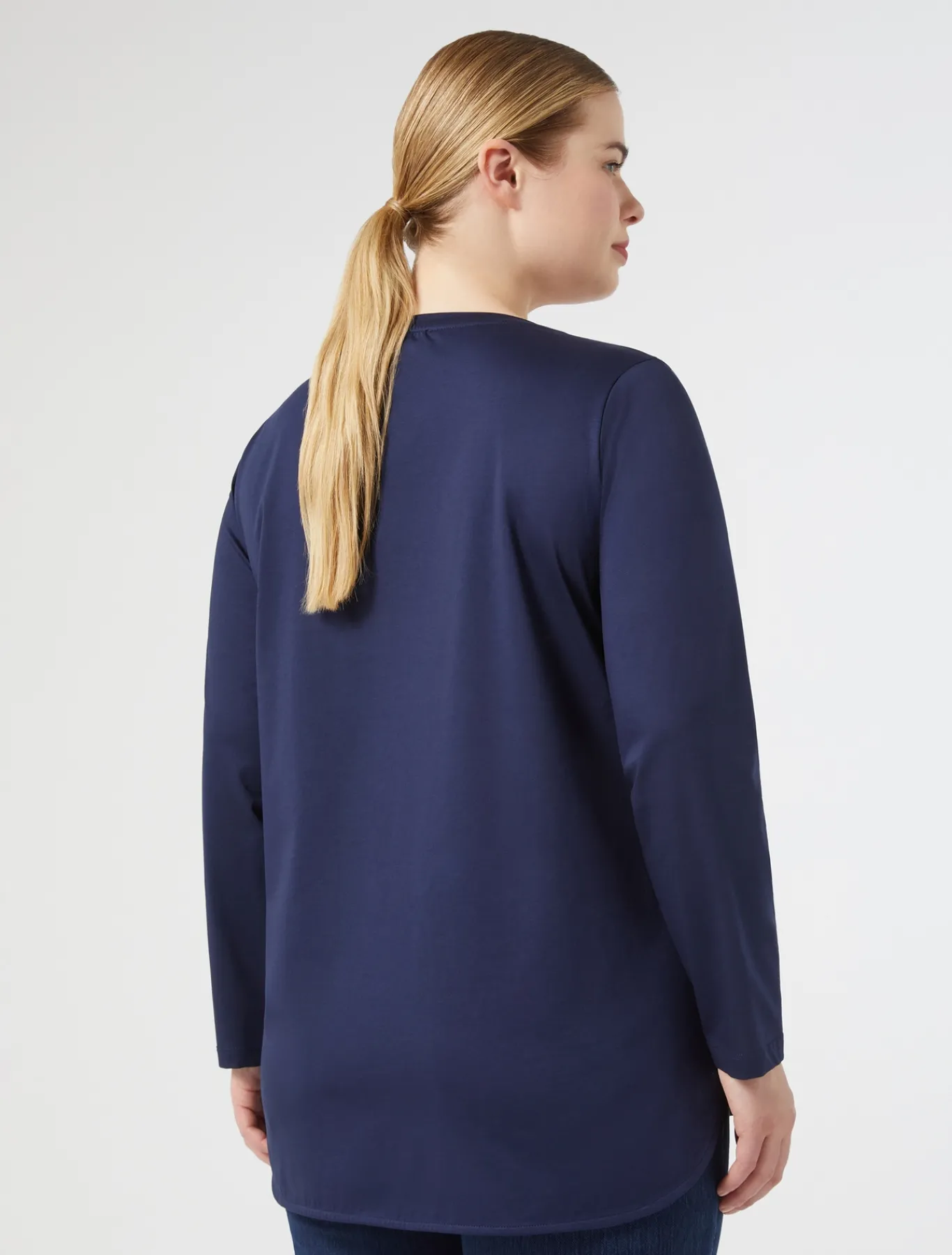 Marina Rinaldi T-shirt en jersey de coton BLEU Discount