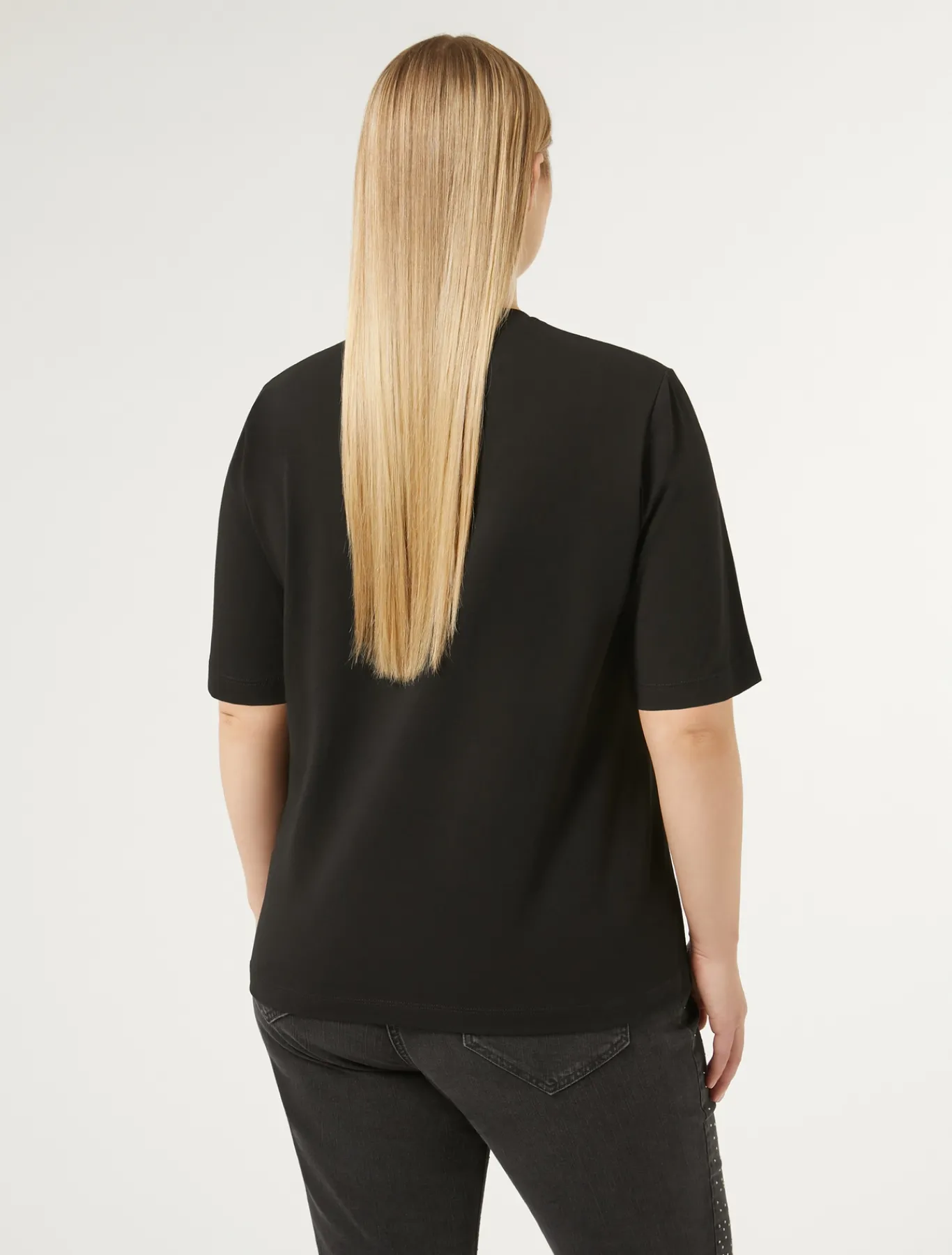 Marina Rinaldi T-shirt en jersey de coton stretch NOIR Fashion