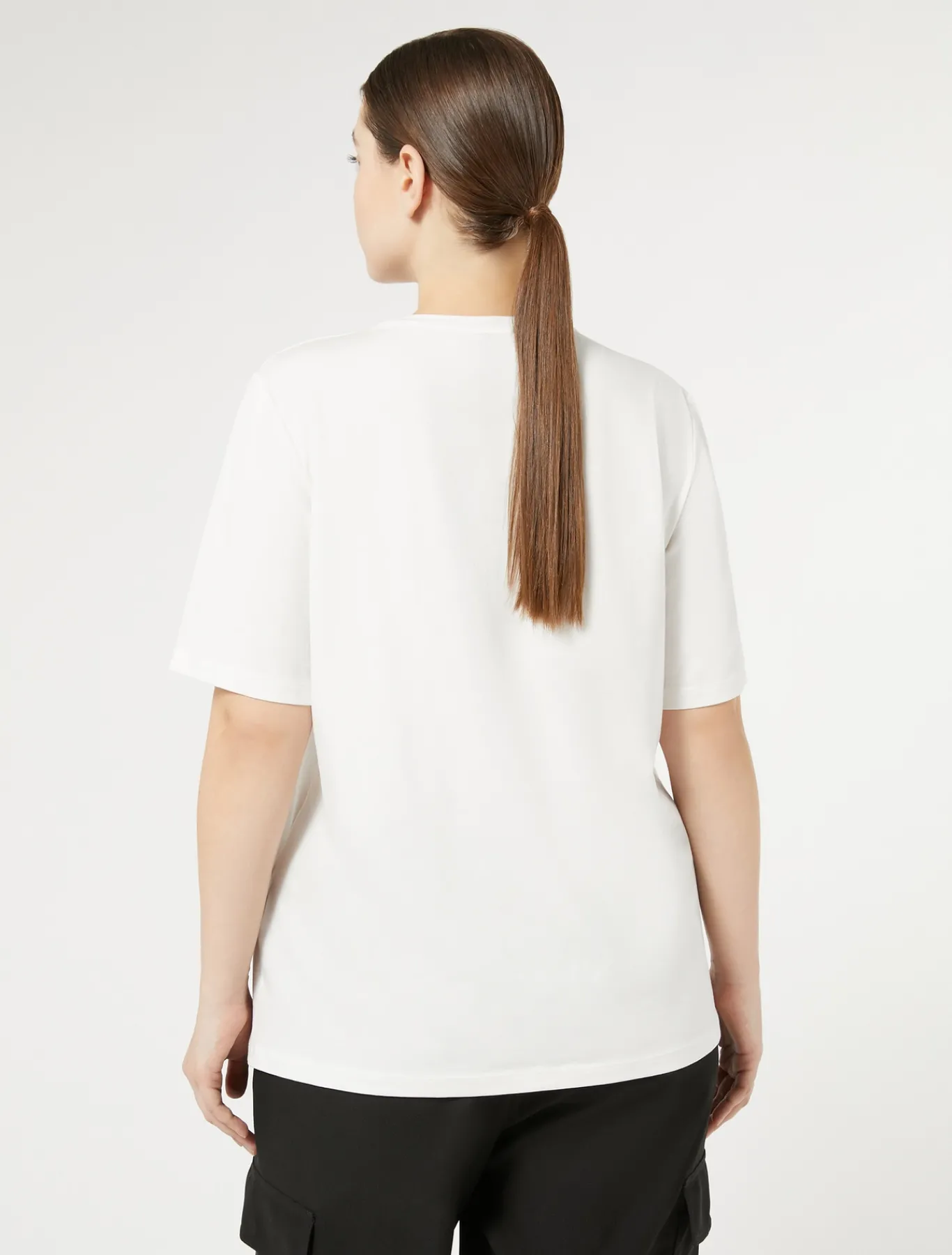 Marina Rinaldi T-shirt en jersey de coton stretch BLANC Best