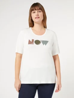 Marina Rinaldi T-shirt en jersey de viscose stretch BLANC Discount
