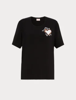 Marina Rinaldi T-shirt en jersey de viscose stretch NOIR Clearance
