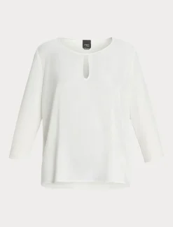 Marina Rinaldi T-shirt en jersey de viscose et satin BLANC Sale