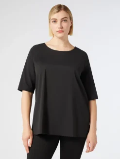 Marina Rinaldi T-shirt en jersey et popeline NOIR Sale