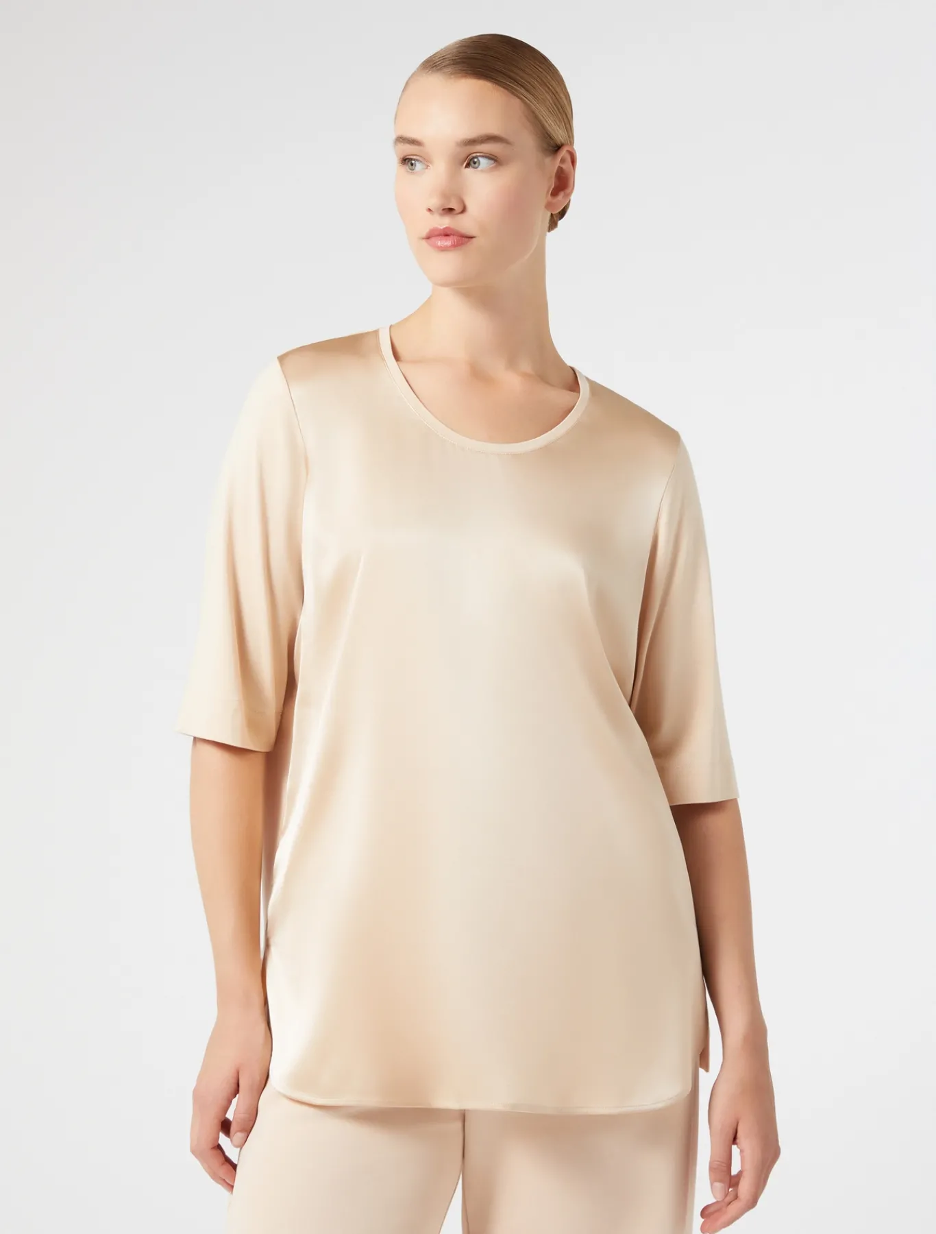 Marina Rinaldi T-shirt en jersey et satin ROSE Sale