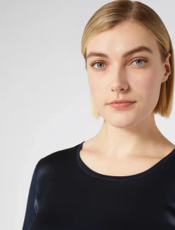 Marina Rinaldi T-shirt en jersey et satin BLEUNUIT Discount