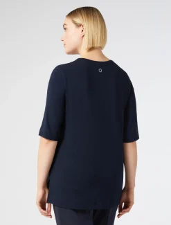 Marina Rinaldi T-shirt en jersey et satin BLEUNUIT Discount