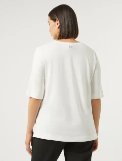 Marina Rinaldi T-shirt en jersey et satin IVOIRE Outlet