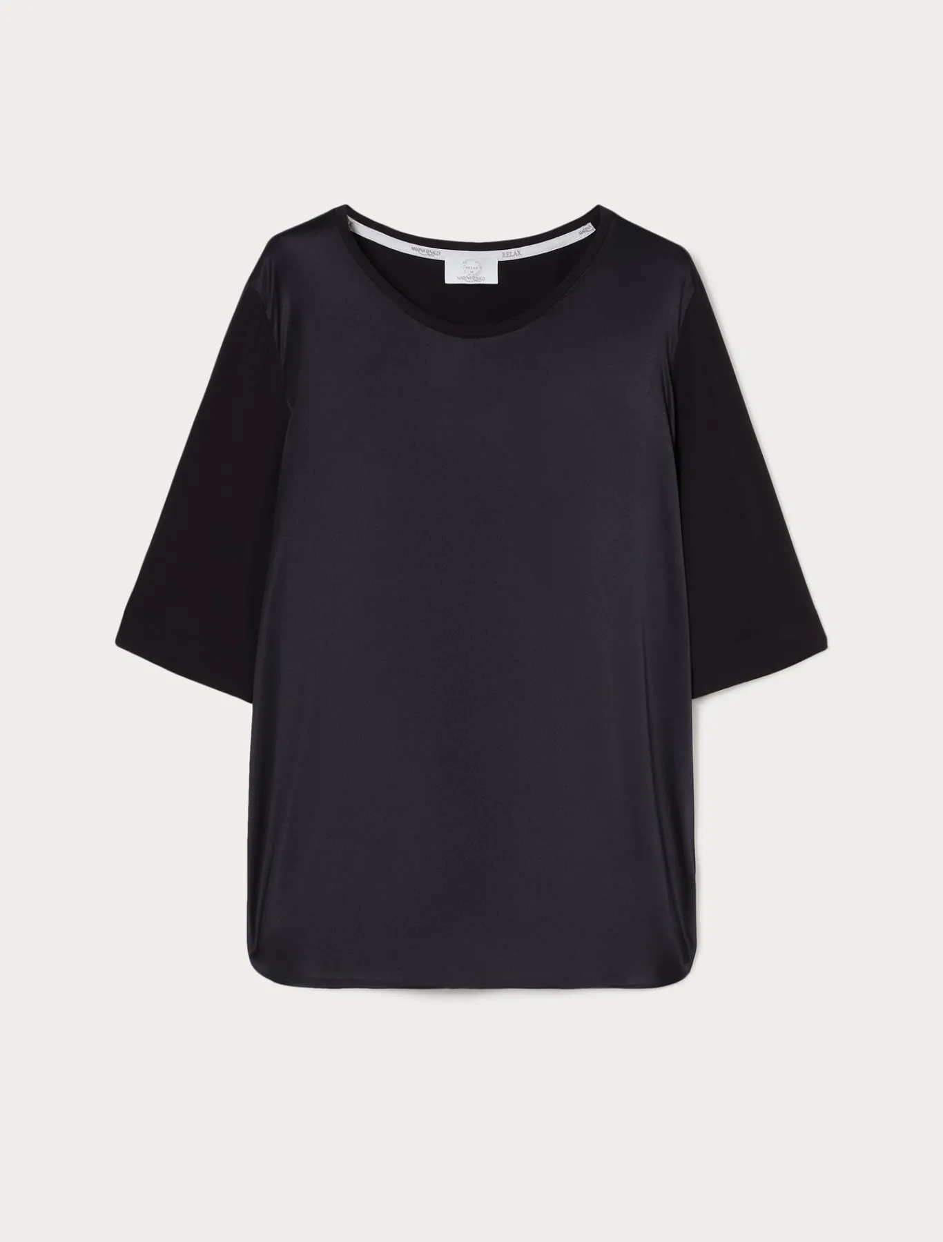 Marina Rinaldi T-shirt en jersey et satin BLEUNUIT Discount