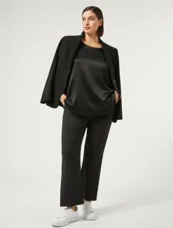 Marina Rinaldi T-shirt en jersey et satin NOIR Discount