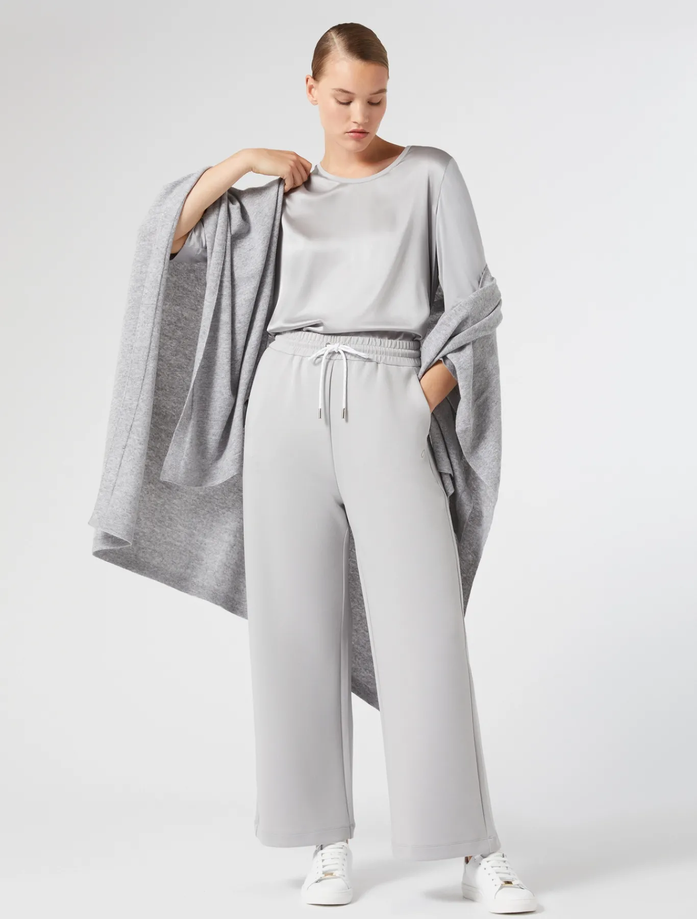 Marina Rinaldi T-shirt en jersey et satin GRISCLAIR Clearance