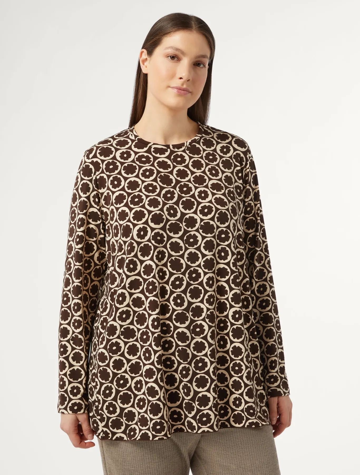 Marina Rinaldi T-shirt en jersey imprimé BRUN Hot
