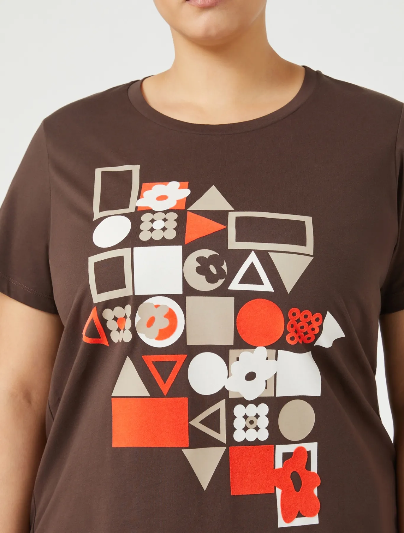 Marina Rinaldi T-shirt en jersey imprimé CHOCOLAT Discount