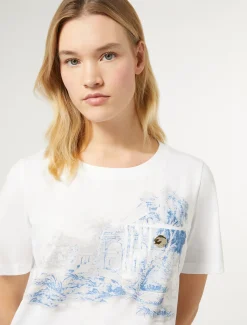 Marina Rinaldi T-shirt en jersey imprimé BLANCNEUTRE Clearance