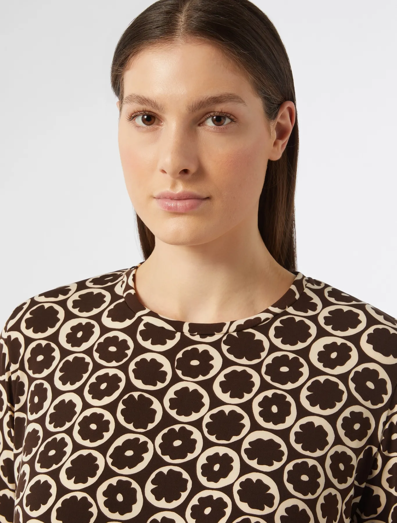 Marina Rinaldi T-shirt en jersey imprimé BRUN Hot