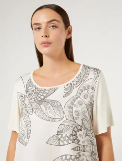 Marina Rinaldi T-shirt en jersey imprimé IVOIRE Clearance