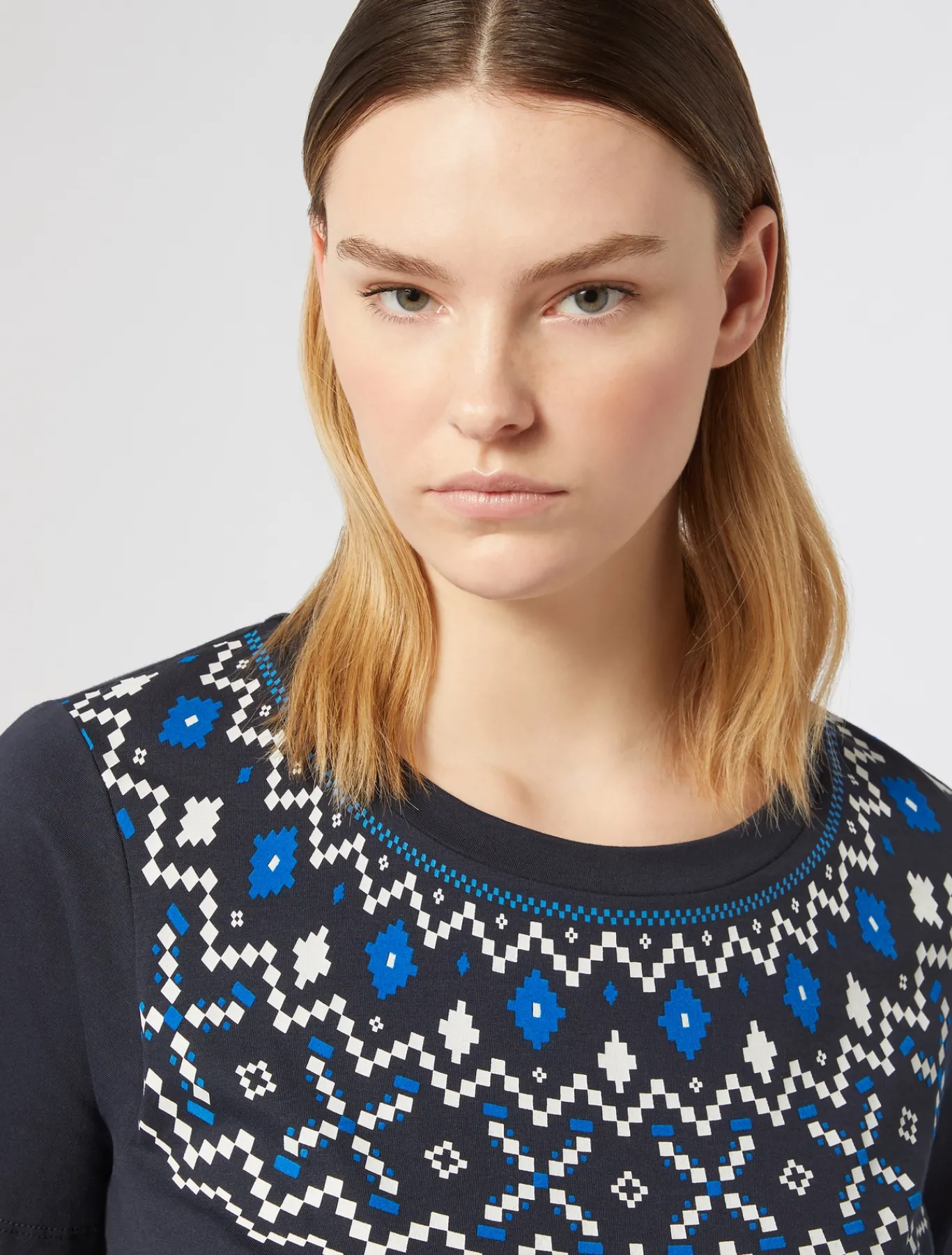 Marina Rinaldi T-shirt en jersey imprimé BLEU Clearance