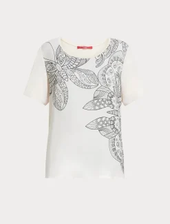 Marina Rinaldi T-shirt en jersey imprimé IVOIRE Clearance