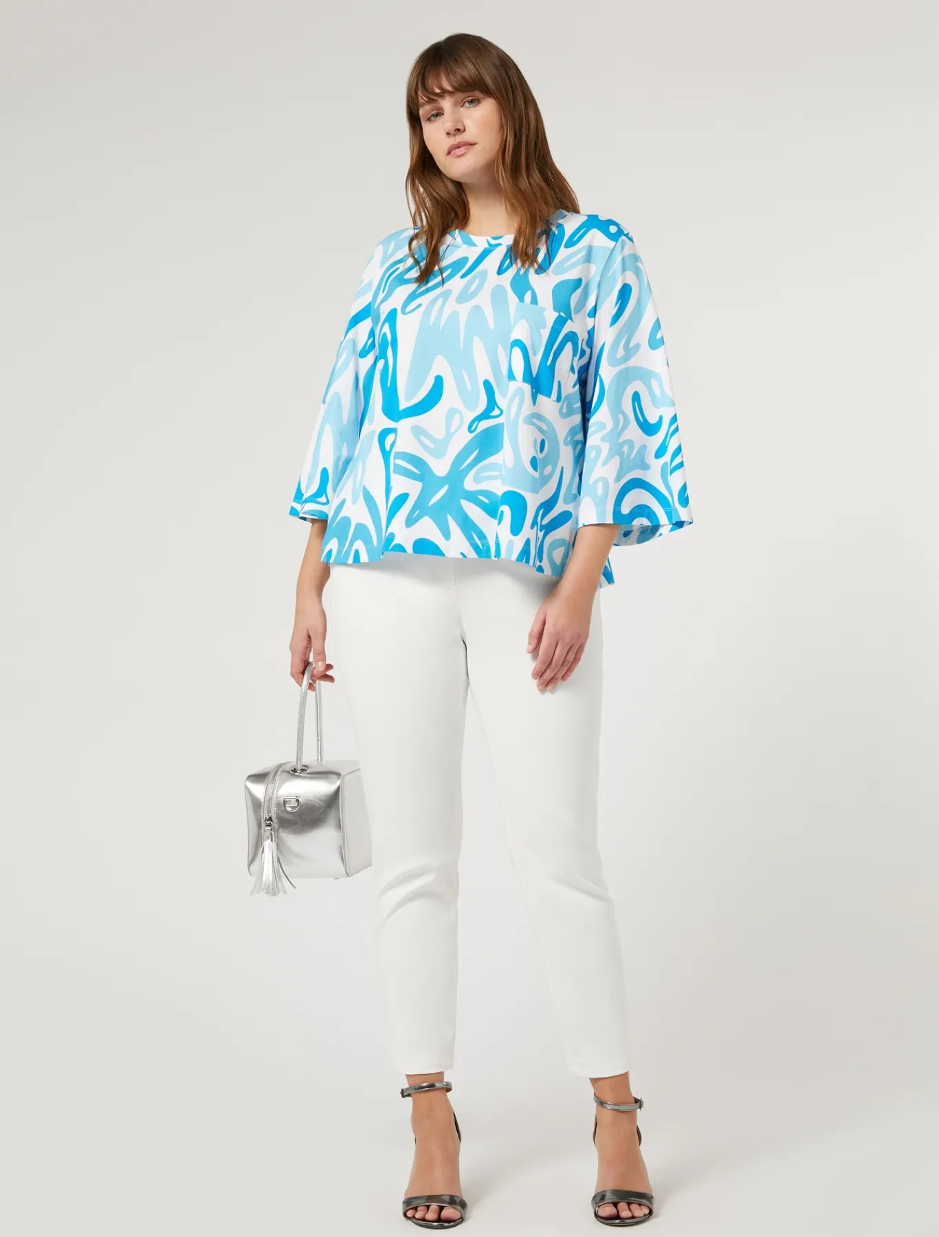 Marina Rinaldi T-shirt en jersey imprimé BLANC Clearance