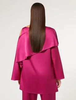 Marina Rinaldi Tunique en crêpe envers satin FRAMBOISE Clearance