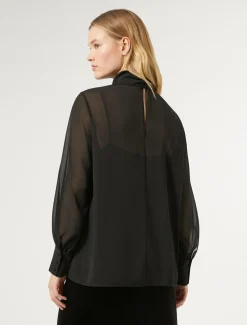 Marina Rinaldi Tunique en georgette NOIR Clearance
