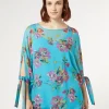Marina Rinaldi Tunique en georgette de soie TURQUOISE Best