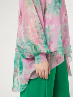 Marina Rinaldi Tunique en georgette de soie ROSE Sale