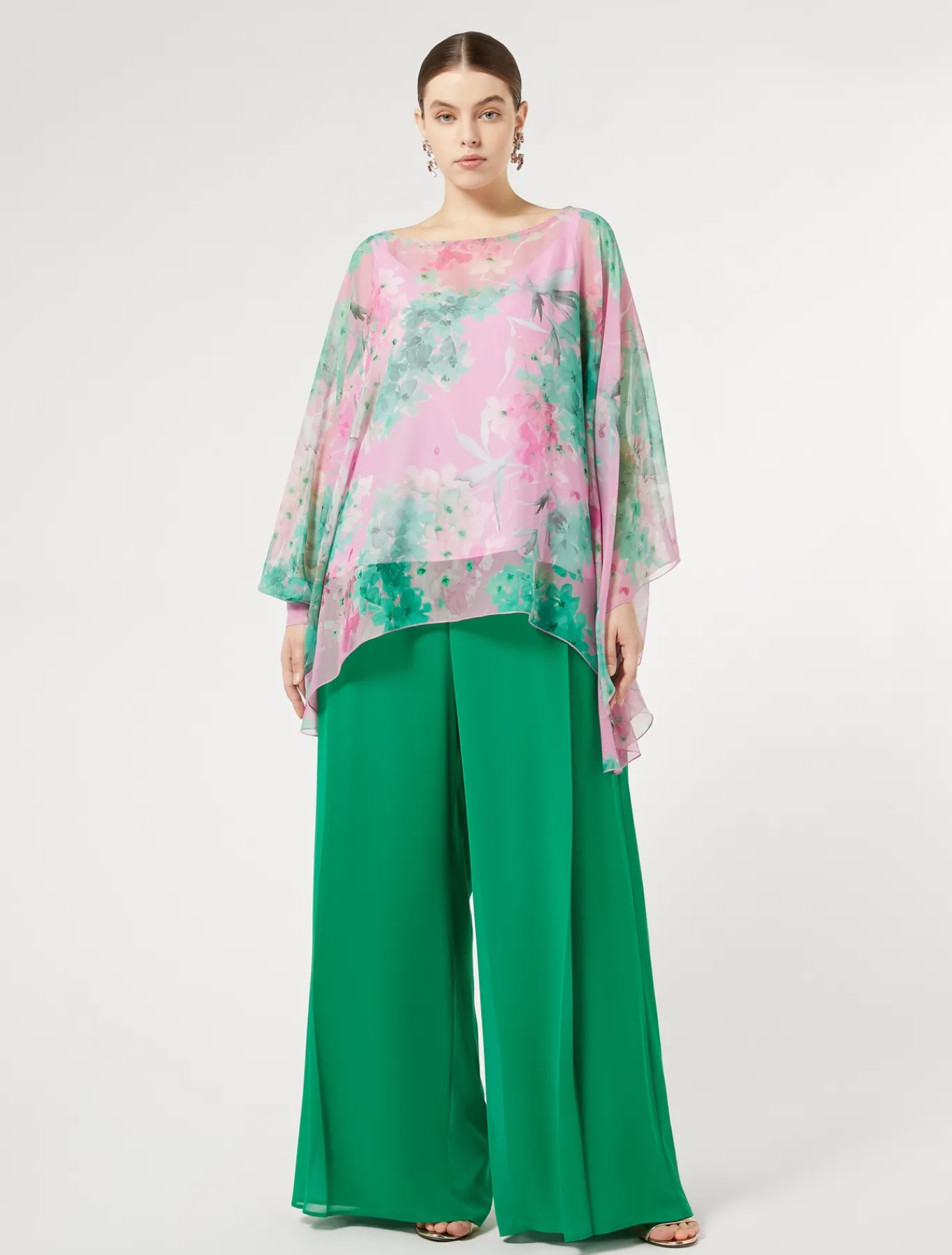 Marina Rinaldi Tunique en georgette de soie ROSE Sale