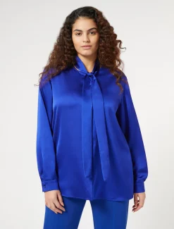 Marina Rinaldi Tunique en satin BLEUET Outlet