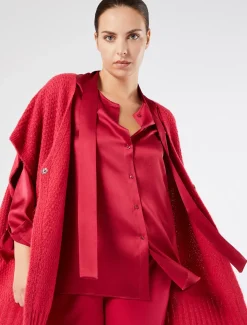 Marina Rinaldi Tunique en satin ROUGE Clearance