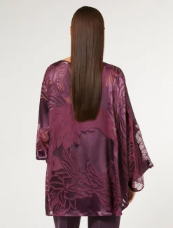 Marina Rinaldi Tunique en satin de soie et viscose BORDEAUX Best