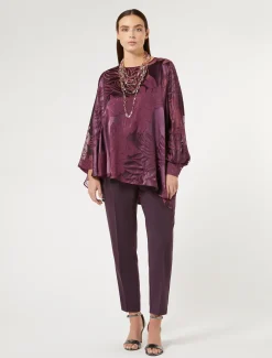 Marina Rinaldi Tunique en satin de soie et viscose BORDEAUX Best