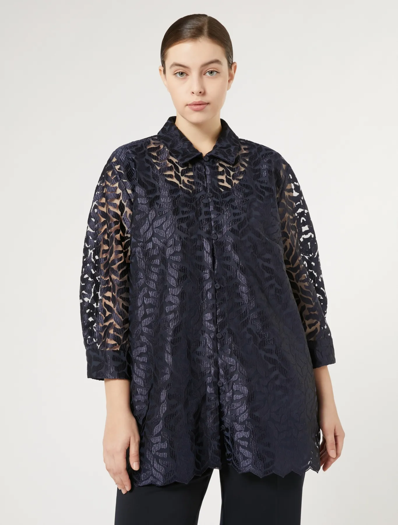Marina Rinaldi Tunique en tulle brodé BLEUMARINE Outlet