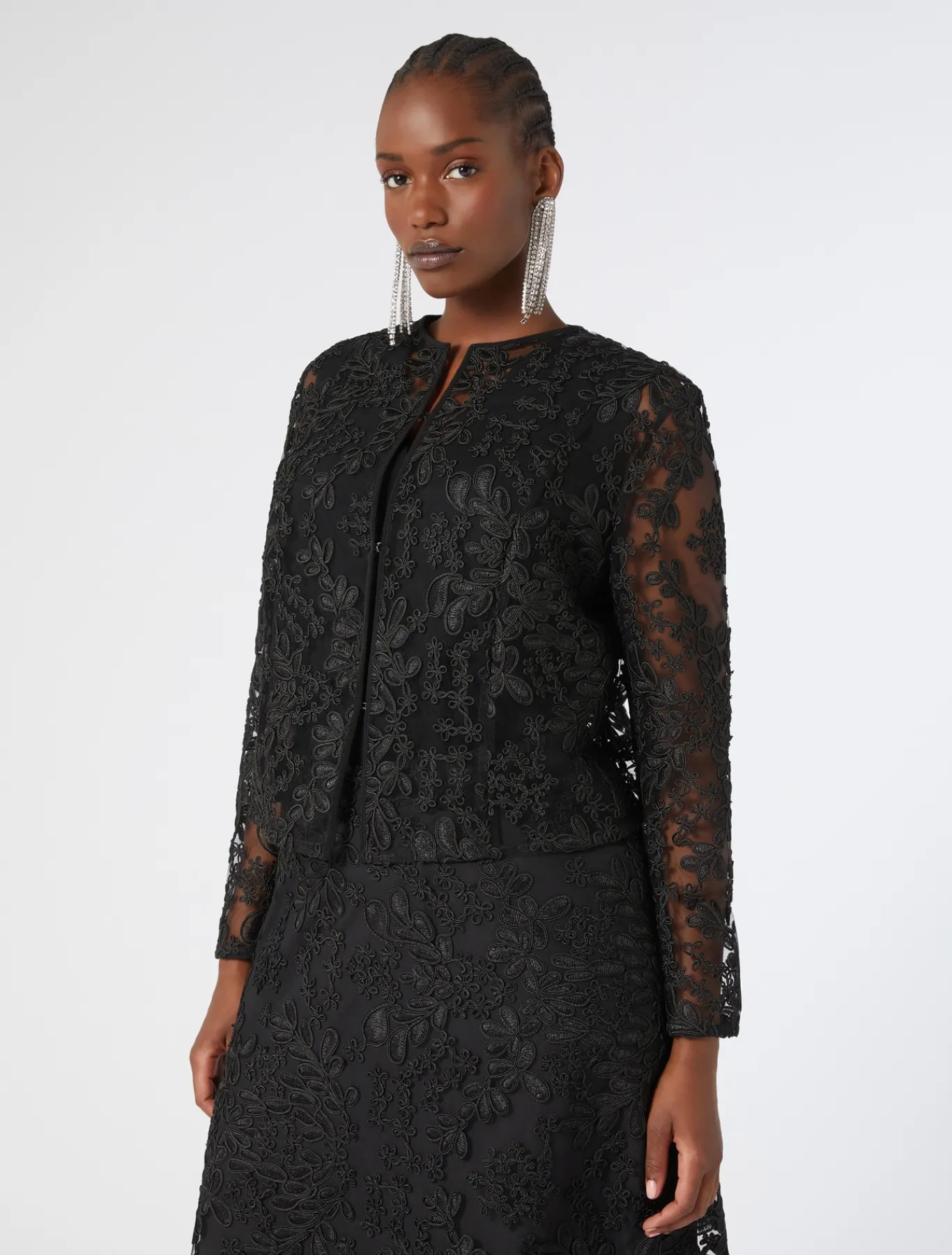 Marina Rinaldi Tunique en tulle brodé NOIR Online